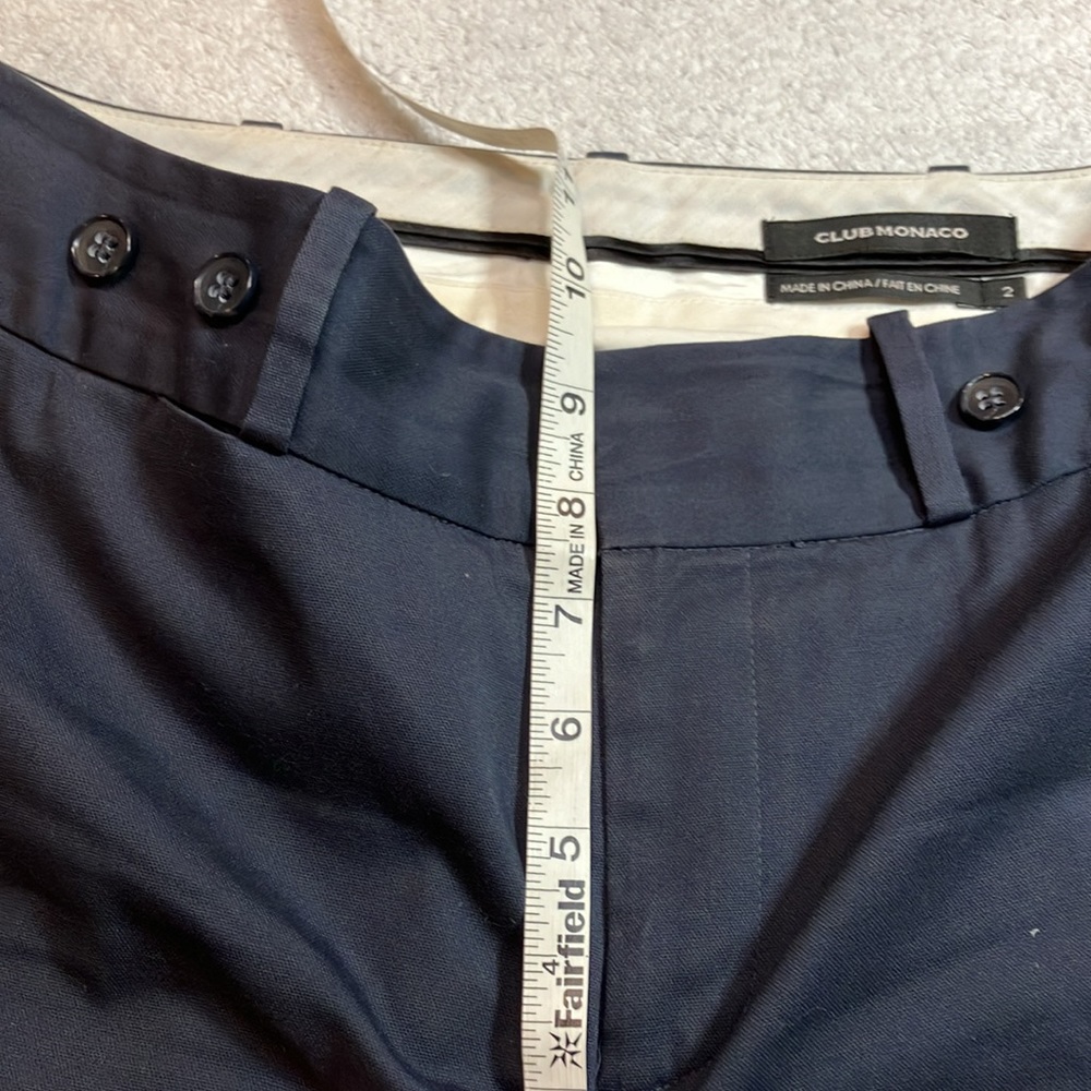Club Monaco navy wide leg cuffed pants - Picture 10 of 11